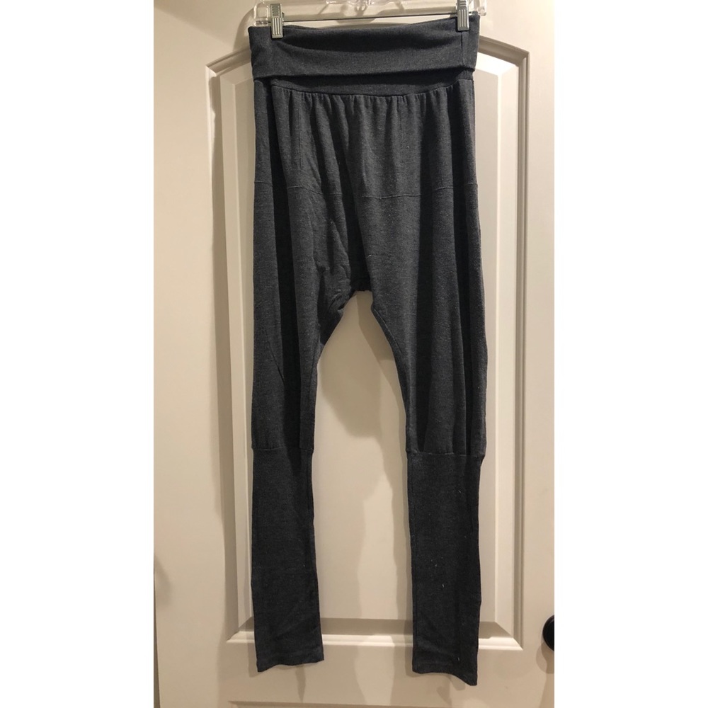 Grey dropped crotch Jersey pants